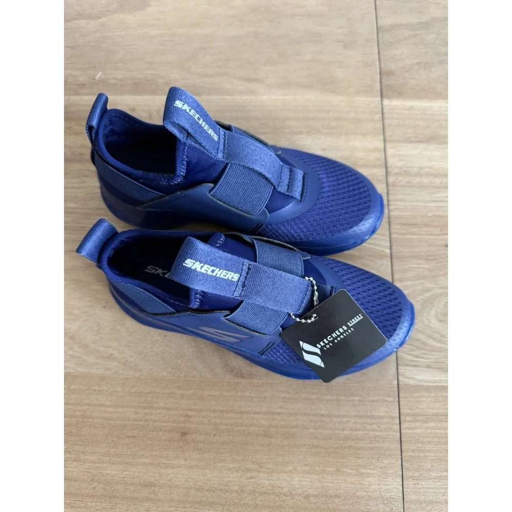 Skechers Fast Ice Slip On Sneakers Boys Little Kid 12.5 Navy 403878L NWT